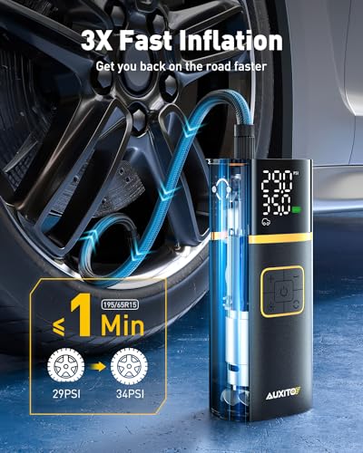 AUXITO Compresor de aire portátil para inflador de neumático