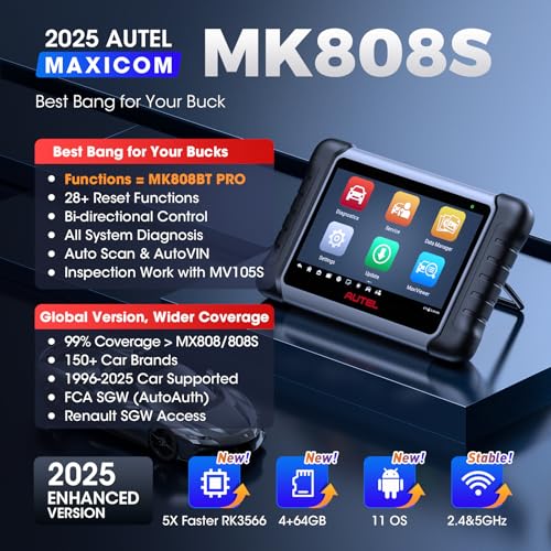 Autel MaxiCOM MK808 OBD2 herramienta de diagnóstico con toda