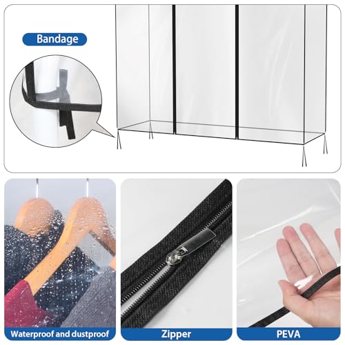 Zilink Funda transparente de 50 pulgadas para perchero a pru
