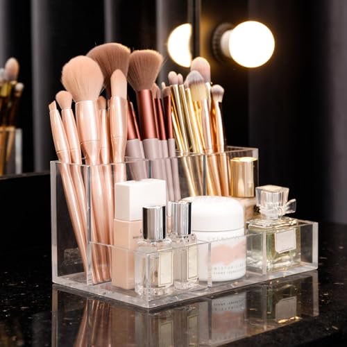 Yesesion Organizador de maquillaje transparente para tocador