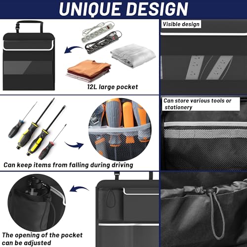Organizador de maletero para asiento trasero, organizador de