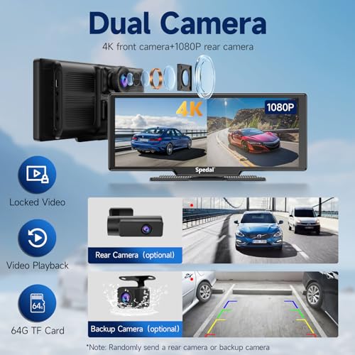 Spedal Apple CarPlay inalámbrico 860 y Android Auto con cáma