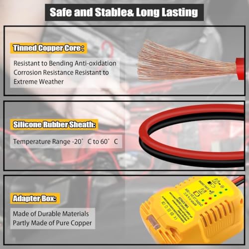 Adaptador de arranque portátil para DeWalt 20V MAX - Cables