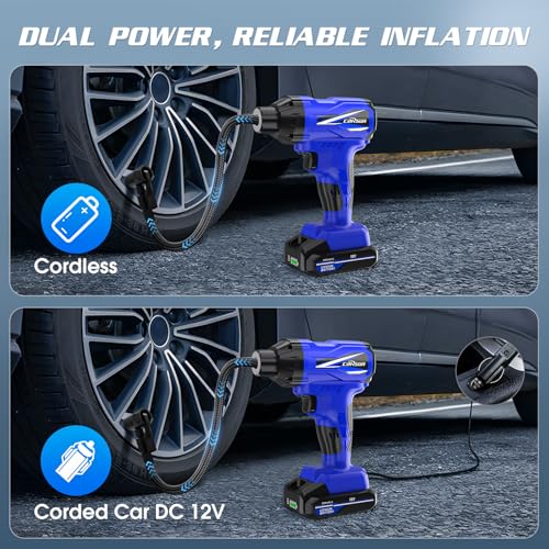 CARSUN Inflador de neumáticos, compresor de aire portátil, b