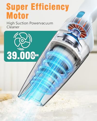 Aspiradora de mano inalámbrica, 9500 PA, aspiradora portátil