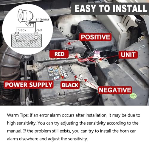 Sistema de alarma para automóvil de 12 V, sirena antirrobo c