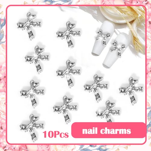 Nail Charms for Nails Accessories,3D Metal Star Nail Charms