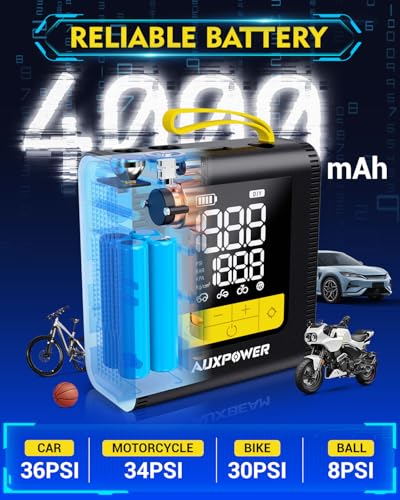 Auxpower Inflador de neumáticos H4, compresor de aire portát