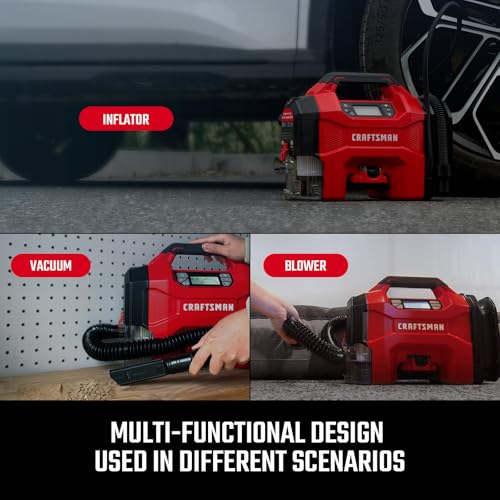 CRAFTSMAN Inflador/aspirador/soplador 3 en 1, compresor de a