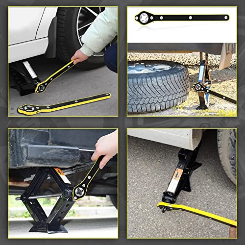Llave de trinquete con mango largo para gato de tijera, llav