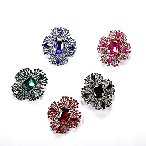 YOQUCOL Broche en forma de flores de cristal austriaco vinta