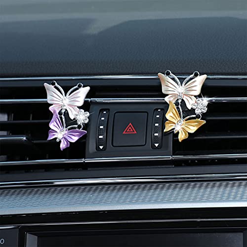Frienda 4 piezas de difusor de mariposa para automóvil, clip