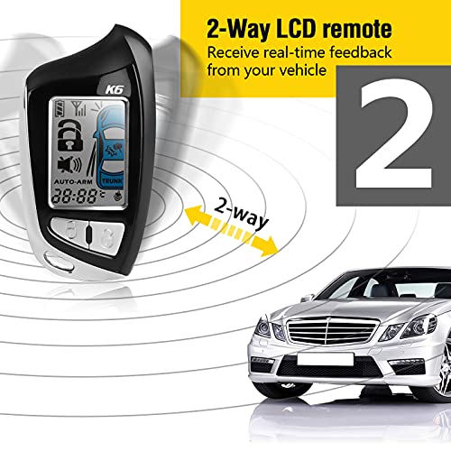 Sistema de alarma de coche LCD de 2 vías de seguridad con si
