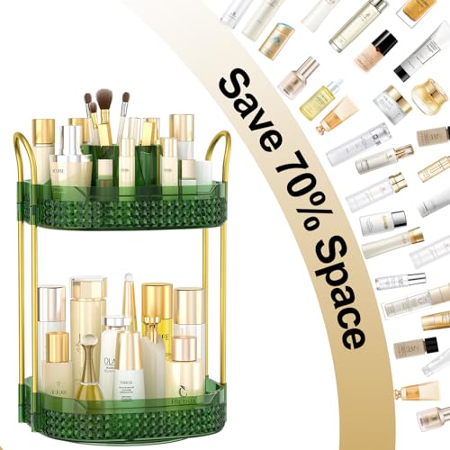 Organizador de maquillaje giratorio de 360° de 2 niveles, gr