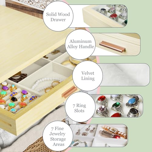 Xubialo Carrito organizador de maquillaje con cajón de mader