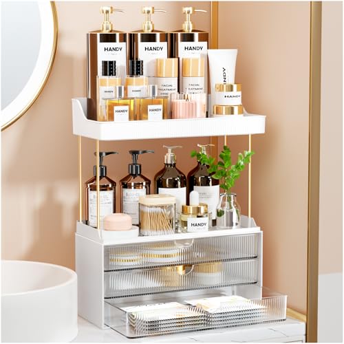 Organizador de maquillaje, organizador de encimera de baño d
