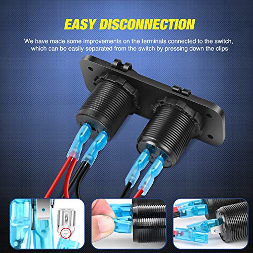 Nilight QC 3.0 Cargador USB y encendedor de cigarrillos ench