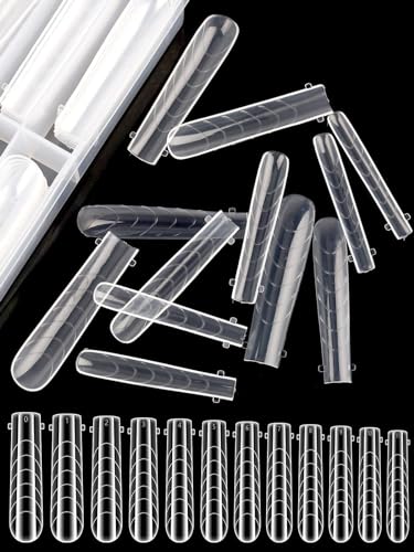 EBANKU Ataúd - Moldes de uñas dobles para gel de extensión d