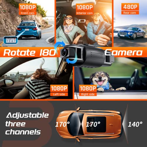 iiwey T1-pro Dash Cam delantera y trasera interior de 3 cana