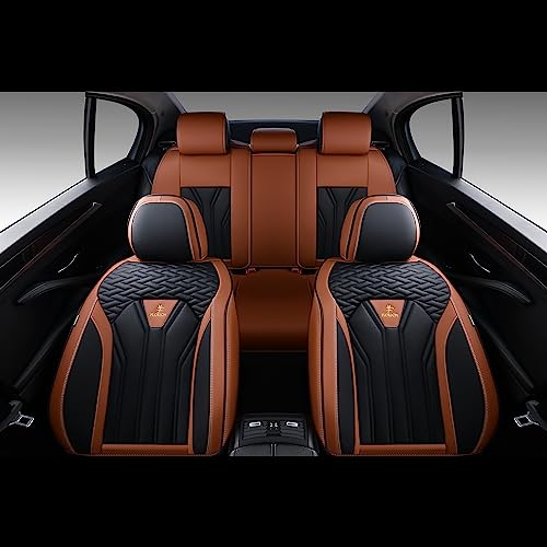 FLORICH Fundas de asiento de cuero, juego completo de fundas