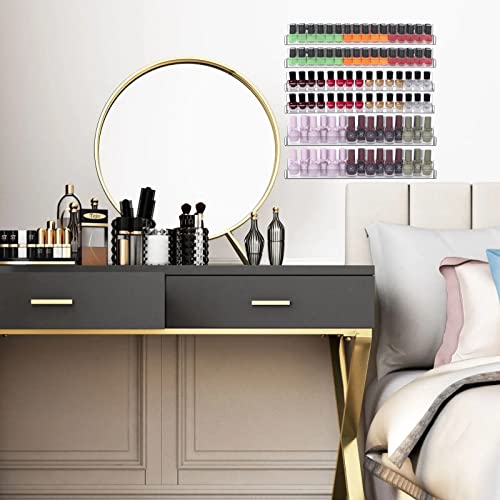 Juego de 6 soportes acrílicos para esmalte de uñas, montado