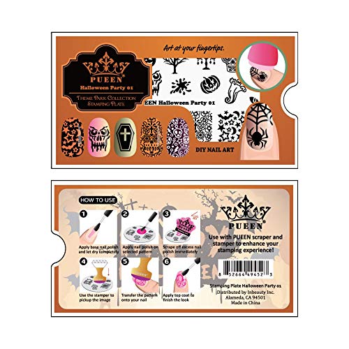 PUEEN placa de estampado para nail art - Fiesta Halloween 01