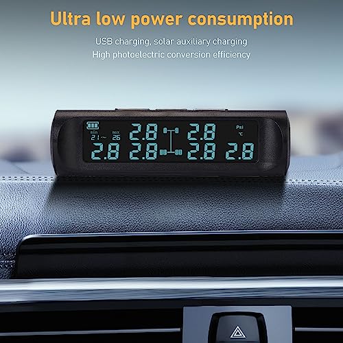 Sistema de monitoreo de presión de neumáticos para RV, USB y