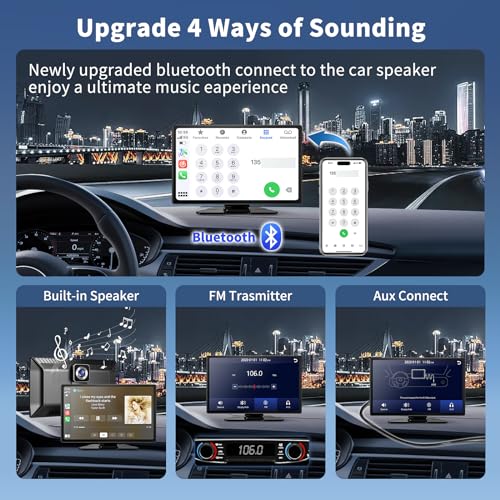 Pantalla Carplay inalámbrica con cámara de tablero 4K, panta