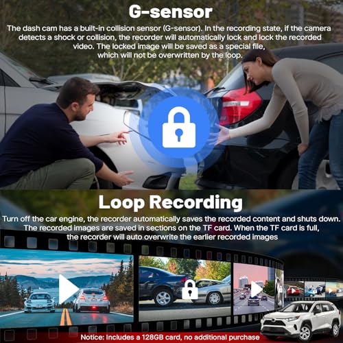 Cámara de tablero delantera 4K y trasera 1080P para Toyota R