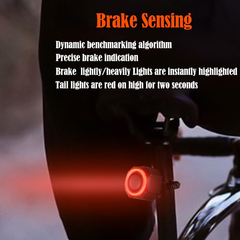 Luz trasera de bicicleta inteligente multifuncional Alarma d