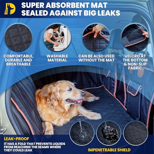 Funda de asiento para perro para asiento trasero, parte infe