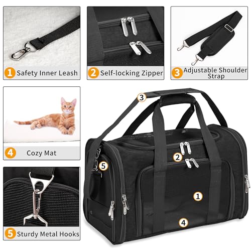 Transportador de gatos y mascotas de lados suaves, plegables