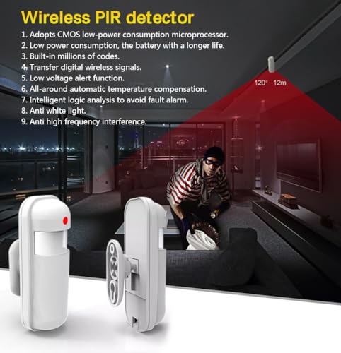 Detector de movimiento PIR inalámbrico antirrobo para sistem