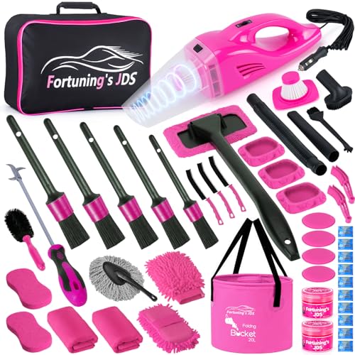Kit de limpieza de interiores de automóvil de 47 piezas, sum