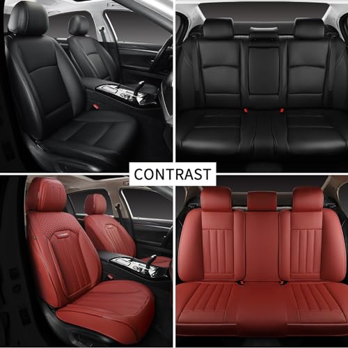 Juego completo de fundas rojas para asientos de automóvil, f