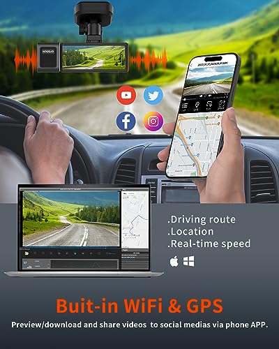 Kingslim D4PRO Dash Cam delantera y trasera – Cámara de salp
