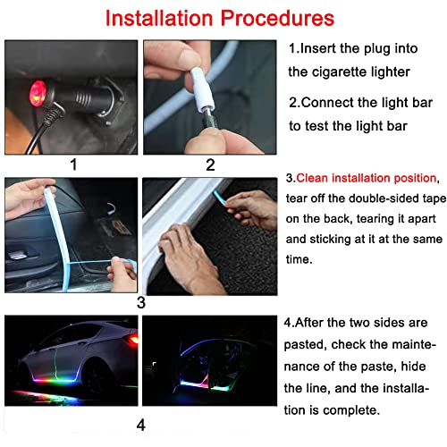 Luces de estribo RGB, tira de luz LED de automóvil, faldas d