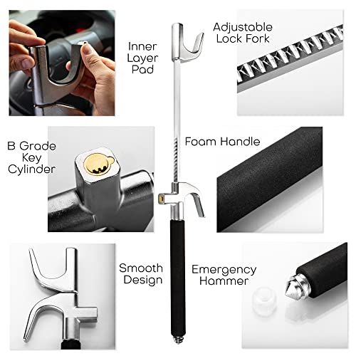 Zento - Cerradura universal para volante, bloqueo seguro ant