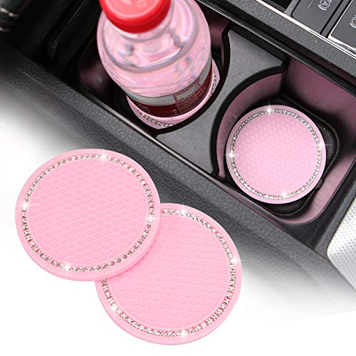 Juego de 2 posavasos de cristal brillante de 2.75 pulgadas p