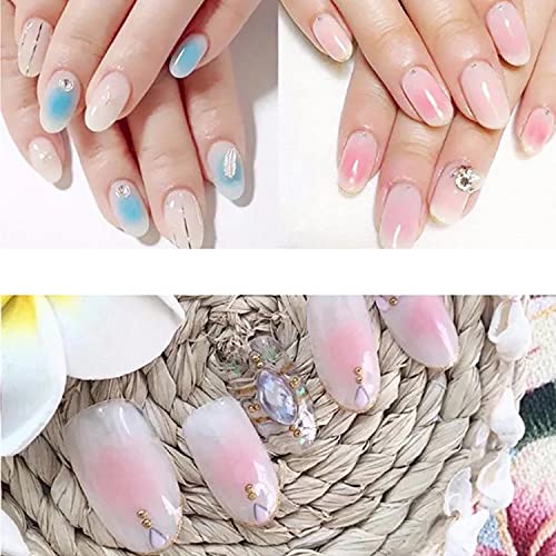 WOKOTO Juego de 3 pinceles de uñas ombré para uñas con 8 esp