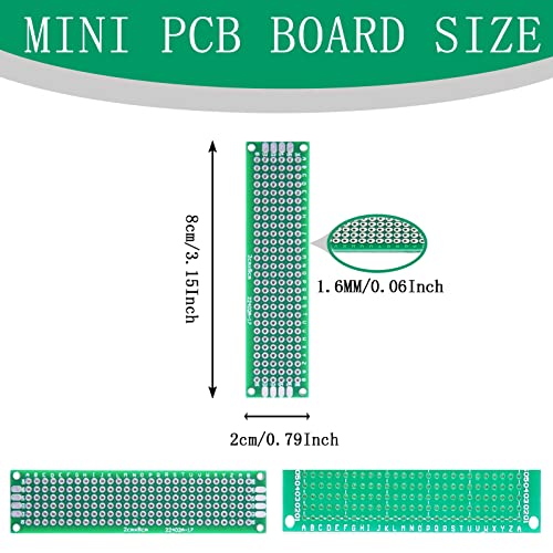 YUNGUI 20 unids 0.8x3.1 in placa PCB pequeño prototipo placa