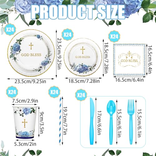 Zubebe 193 platos de bautismo y servilletas, suministros de
