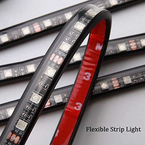 Tira de luz LED para automóvil, 4 unidades, multicolor, para
