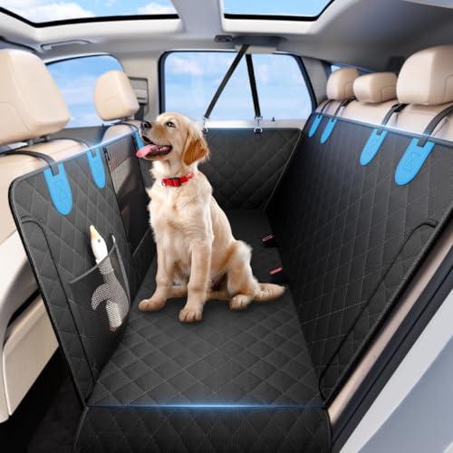 Funda de asiento de automóvil para perro negro y azul para a