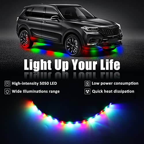 XT AUTO 8 unids 12V Super brillante 11.8 in 15 LED flexible