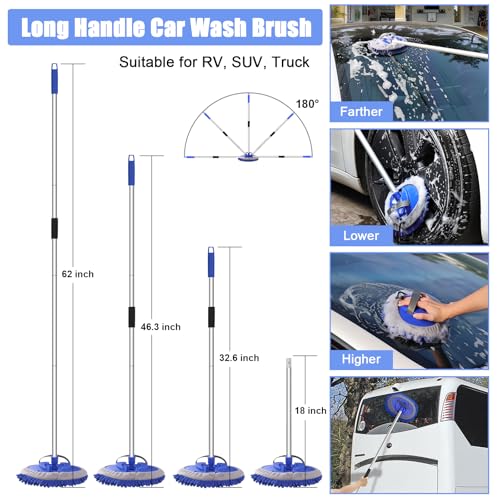 anngrowy Kit de cepillo de lavado de automóvil de 62 pulgada