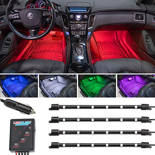 Equipo de iluminación LEDGlow de 4 piezas en 7 colores para