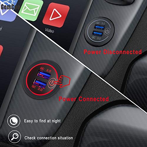 Carga rápida 3.0 Dual USB Cargador de Coche Enchufe con Inte