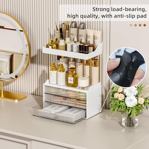 Organizador de maquillaje, organizador de encimera de baño d