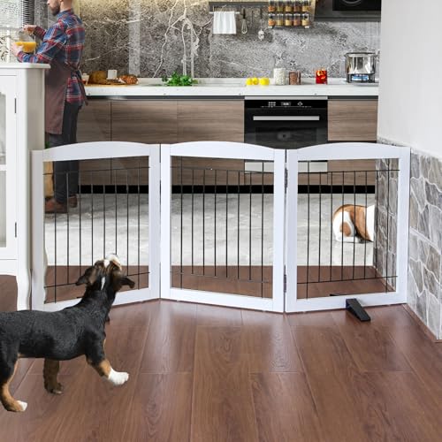 ZJSF Valla independiente para perros en interiores, puerta p